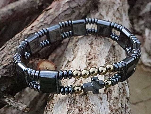 Męski różaniec na rękę z kamieni hematytu 8187 księgarnia chrześcijańska dewocjonalia