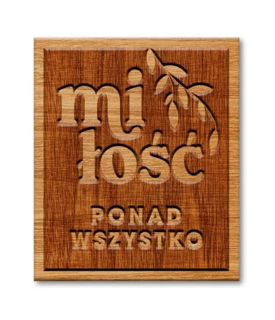 Magnes drewniany na lodówkę "Miłość ponad wszystko" księgarnia religijna