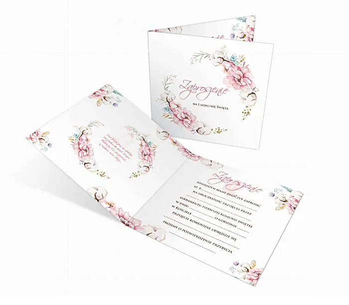 Zaproszenie na Uroczystość I Komunii Świętej ZPK03 wydawnictwo dewocjonalia sklep