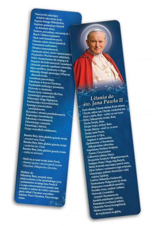Zakładka do książki - Litania do Św. Jana Pawła II księgarnia chrześcijańska e-religijne.pl