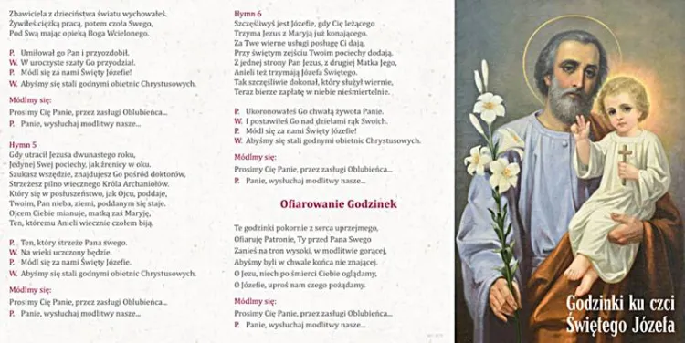 Godzinki ku czci Świętego Józefa (25 szt) - folderek składany dla czcicieli świętego Józefa