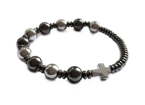 Różaniec na rękę w formie bransoletki z hematytu w dwóch kolorach 8531 [HB17] sklep chrześcijański z różańcami i biżuterią religijną