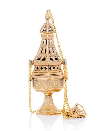 Trybularz do okadzania mosiężny 32 cm F-75 hurtownia dewocjonaliów i artykułów liturgicznych