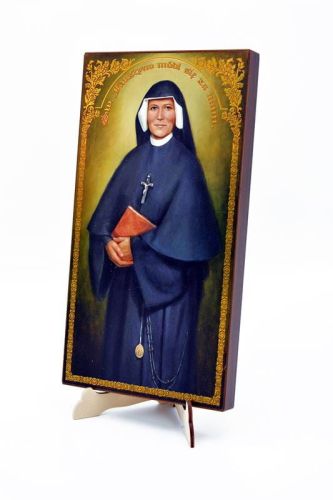 Święta Faustyna obraz na desce 14 x 26