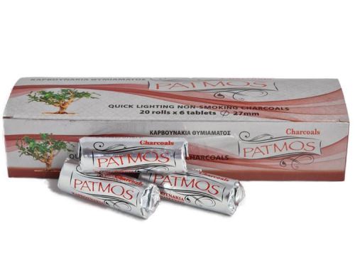 Węgiel trybularzowy grecki PATMOS - średnica 27 mm (opakowanie 120 węgielków) sklep kadzidła i węgle trybularzowe