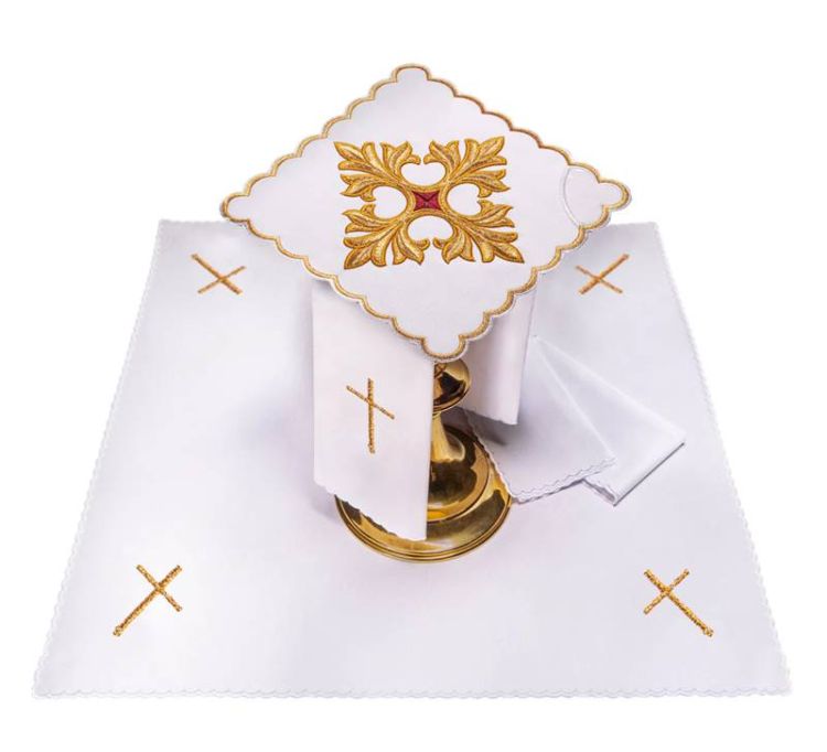 Bielizna na kielich bogato zdobiona haftowana uroczysta KK/170 sklep liturgiczny, szaty liturgiczne