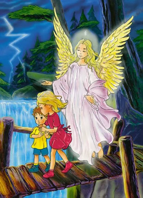 Puzzle Anioł Stróż z dziećmi 120 elementów (30 x 42 cm) sklep chrześcijański