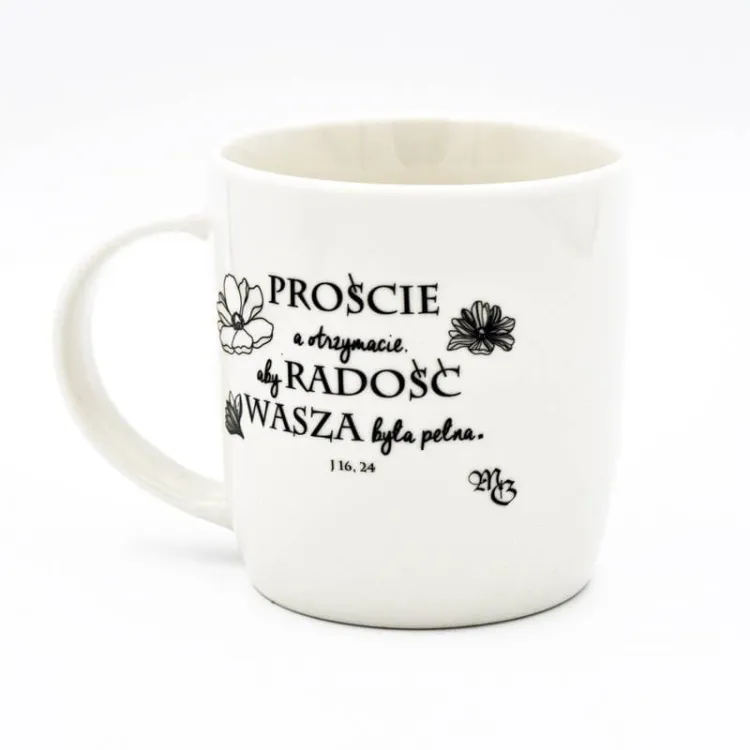 Kubek "Proście a otrzymacie aby radość wasza była pełna" chrześcijański sklep z dewocjonaliami