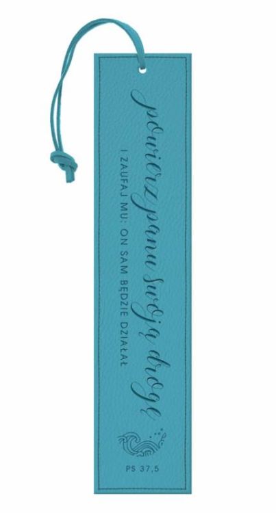 Zakładka skórzana z biblijnym cytatem Powierz Panu swoją drogę SZZ/057 sklep chrześcijański