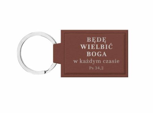 Księgarnia chrześcijańska Brelok skórzany do kluczy Będę wielbić Boga ... SZBR/0021