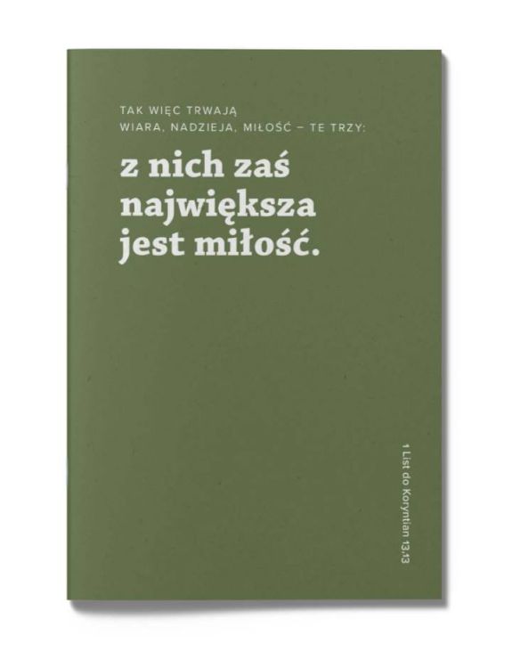 Zeszyt - notes chrześcijański w kratkę - "Tak więc trwają wiara, nadzieja, miłość – te trzy: z nich zaś największa jest miłość" SZD/087 sklep chrześcijański