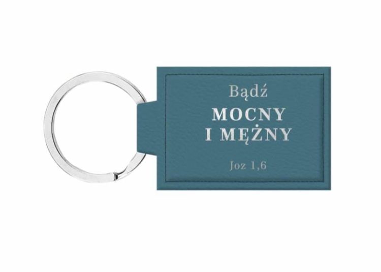 Brelok skórzany do kluczy Bądź mężny i mocny SZBR/0020