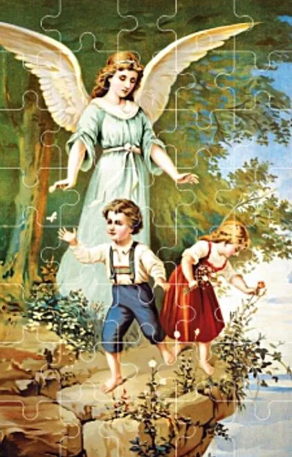 Puzzle dla dzieci z Aniołem Stróżem - 13 x 20 PUZ038 księgarnia chrześcijańska