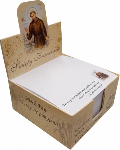 Notes na biurko - karteczki z myślami związanymi ze św. Franciszkiem