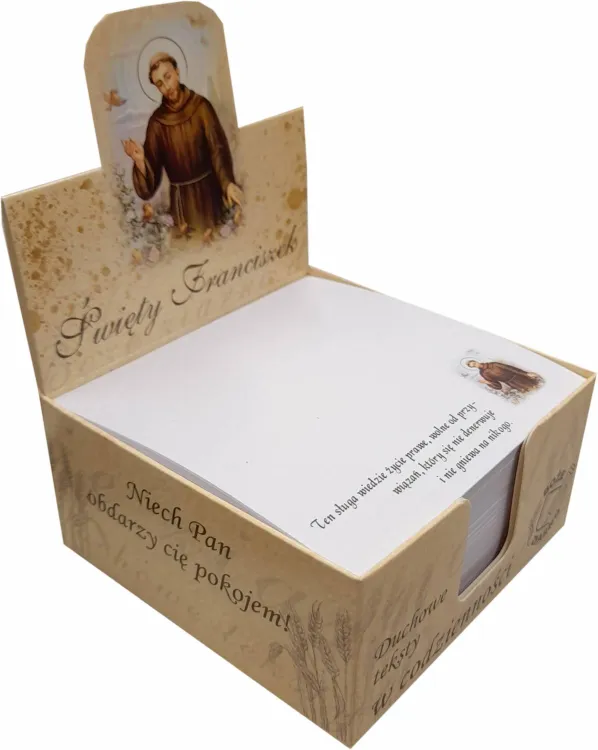 Notes na biurko - karteczki z myślami związanymi ze św. Franciszkiem