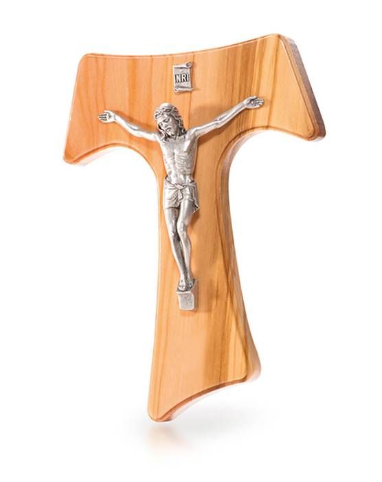 Krzyż TAU do powieszenia z drzewa oliwnego 20 cm 4809 sklep dewocjonalia