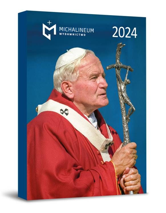 Kalendarze i terminarze religijne - Kieszonkowy kalendarzyk religijny na 2024 mały format - św. Jan Paweł II