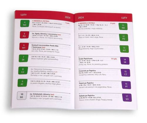 Kalendarz liturgiczny na 2024 rok - Edycja Świętego Pawła księgarnia religijna wydawnictwo