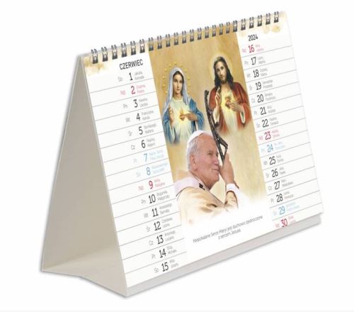 Kalendarz do postawienia na biurku na 2024 rok ze św. Janem Pawłem II sklep chrześcijański