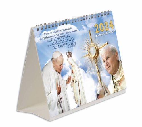 Kalendarz do postawienia na biurku na 2024 rok ze św. Janem Pawłem II sklep chrześcijański