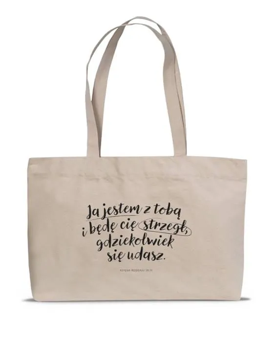 Torba na zakupy bawełniana eco DUŻA – Ja jestem z tobą sklep chrześcijański
