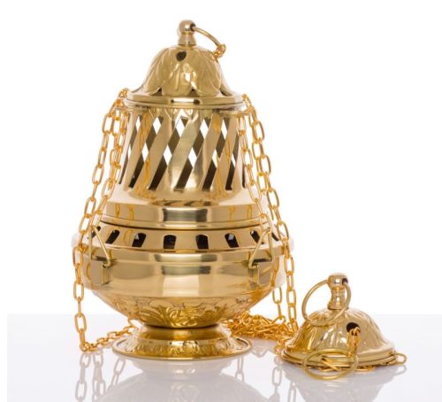 Duży trybularz mosiężny SANTIAGO DE COMPOSTELA 26 cm