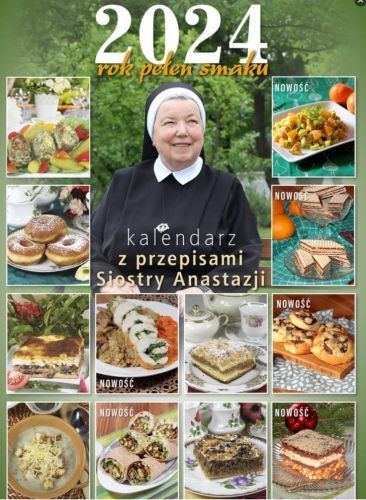 Rok pełen smaku. 2024 Kalendarz na ścianę z przepisami Siostry Anastazji księgarnia wydawnictwo WAM