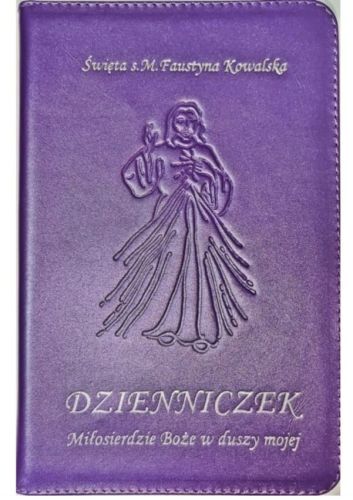 Dzienniczek świętej siostry Faustyny Miłosierdzie Boże w duszy mojej - skóra naturalna zamek fioletowy sklep chrześcijański