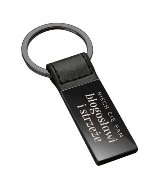 Brelok metal - skóra z błogosławieństwem "Niech cię Pan błogosławi" SZBR/0039 sklep chrześcijański