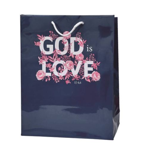 Torba papierowa na prezent - upominek religijny "Bóg jest miłością" A4 księgarnia chrześcijańska