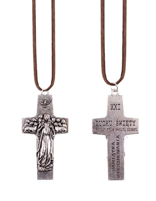 Krzyż metalowy Dobrego Pasterza - Pamiątka dla Bierzmowanych 6,5 cm K011 sklep chrześcijański