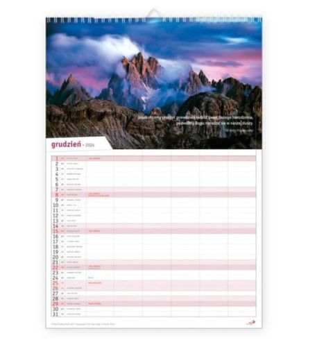Kalendarz RODZINNY na ścianę na 2024 Edycja Świętego Pawła
