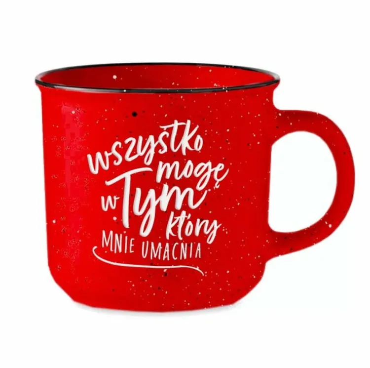 Kubek vintage o dużej pojemności "Wszystko mogę w Tym, który mnie umacnia - w Chrystusie"