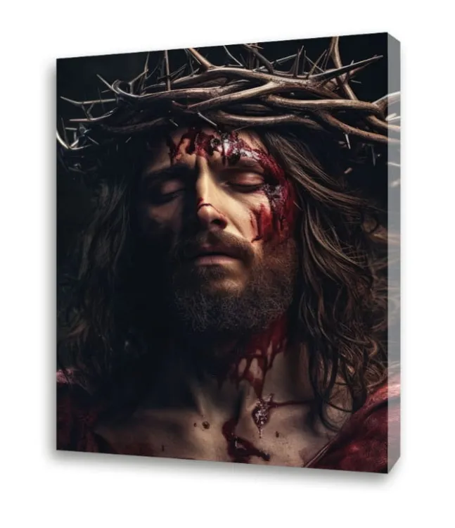 ECCE HOMO Chrystus Cierpiący - obraz na płótnie canvas 40 x 60