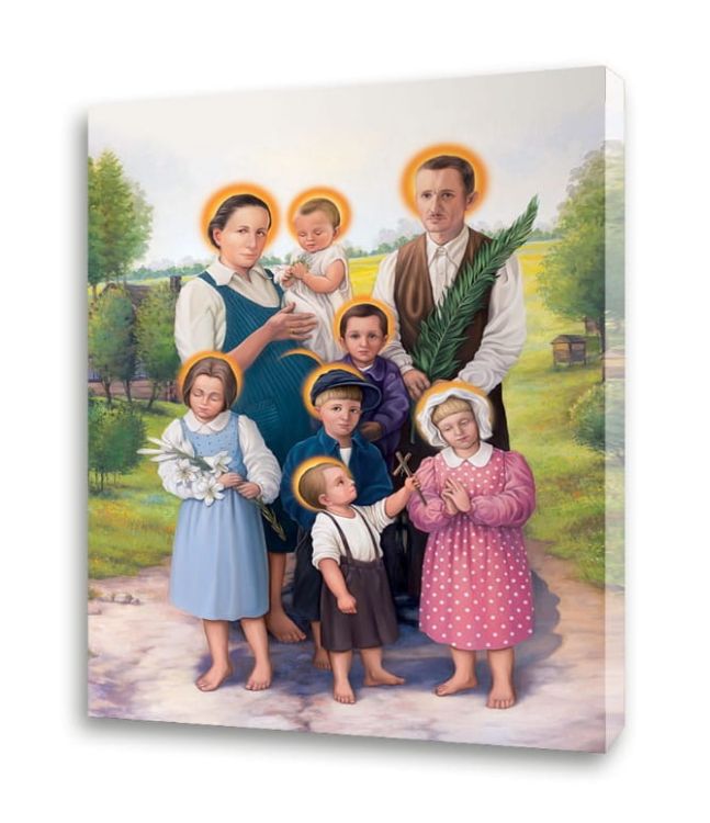 Błogosławiona Rodzina Ulmów - obraz na płótnie canvas 40 x 60 sklep chrześcijański obrazy, dewocjonalia