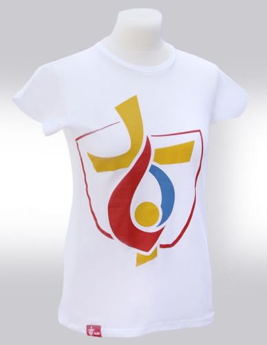 Damska koszulka na Światowe Dni Młodzieży Kraków 2016 sklep z artykułami na ŚDM: koszulki, kubki, smycze, zawieszki. Wszystko w jednym miejscu.