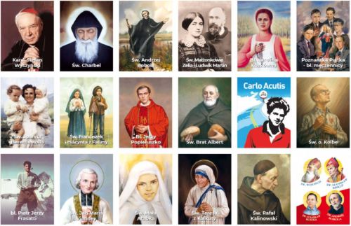 Naklejki ze Świętymi MIX 2 029_183 (10 arkuszy - 180 naklejek) sklep chrześcijański