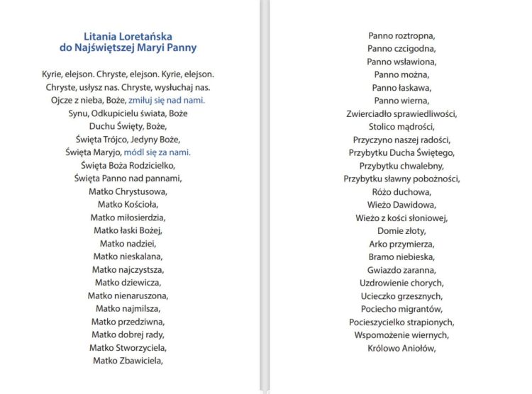 Nabożeństwo majowe dla dzieci - książeczka z litania i miejscem na potwierdzenie obecności - kontrolka na maj