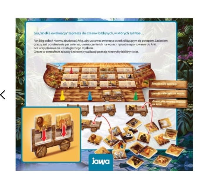 Wielka ewakuacja. Noe ratuje zwierzęta - RODZINNA GRA PLANSZOWA