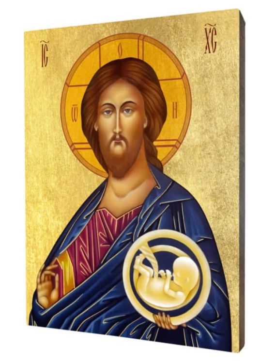 Ikona złocona na desce Chrystus Dawca Życia