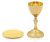 Liturgiczny kielich mszalny złocony w zestawie z pateną na hostie C-1008