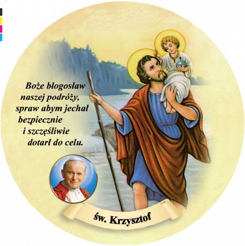 Święty Krzysztof - naklejka do auta (20 sztuk zestaw)