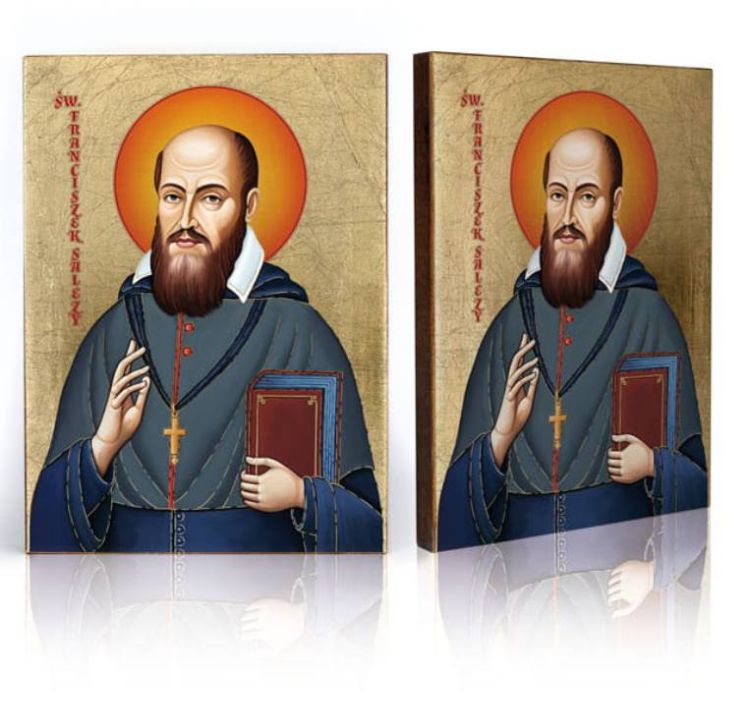 Ikona Świętego Franciszka Salezego - patrona dziennikarzy i pisarzy