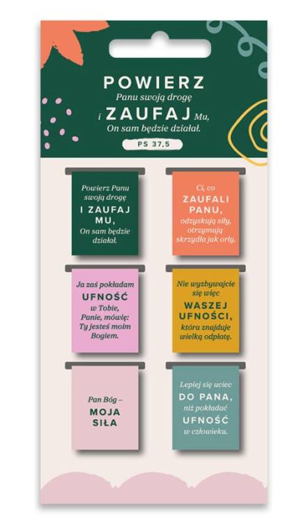 Chrześcijańskie zakładki magnetyczne POWIERZ PANU swą drogę (6 sztuk) księgarnia chrześcijańska sklep