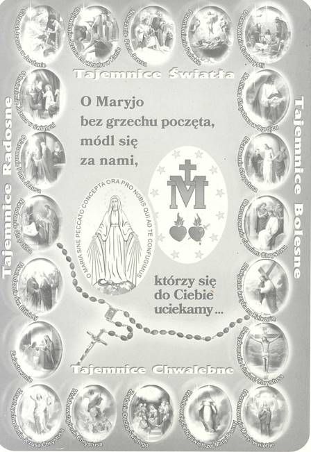 Różańcowa mozaika "O Maryjo bez grzechu poczęta ..." - kontrolki na różaniec