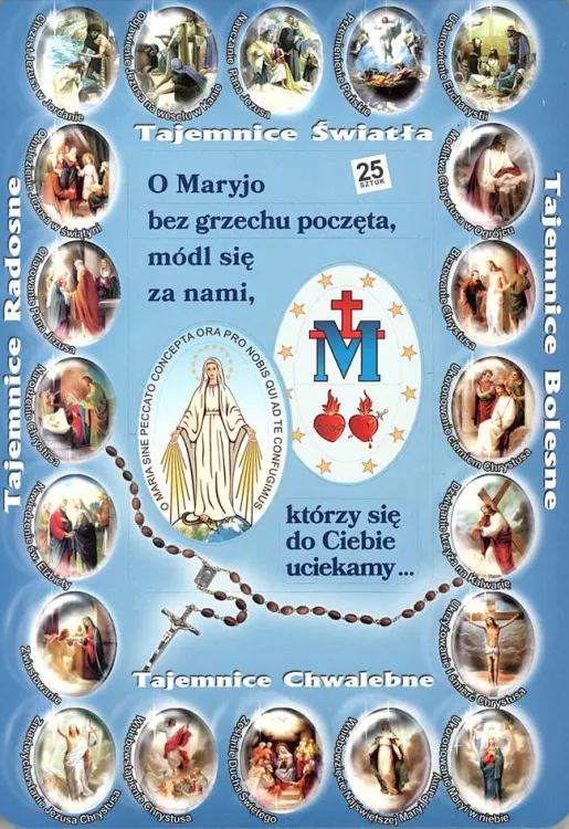 Różańcowa mozaika "O Maryjo bez grzechu poczęta ..." - kontrolki na różaniec