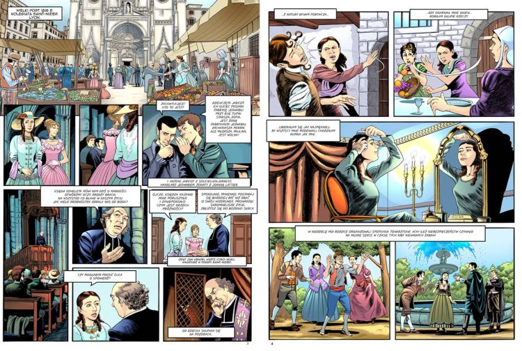 Paulina Jaricot. Moc Żywego Różańca (KOMIKS) - Olivier Malcurat, Marie Malcurat wydawnictwo JEDNOŚĆ księgarnia chrześcijańska