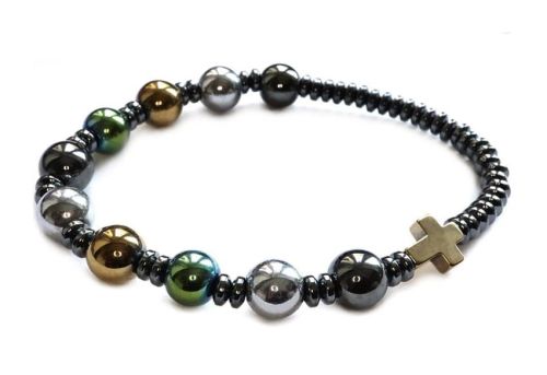 Bransoletka różaniec na rękę z hematytu – modlitwa na wyciągnięcie ręki 8878 [p19] księgarnia chrześcijańska