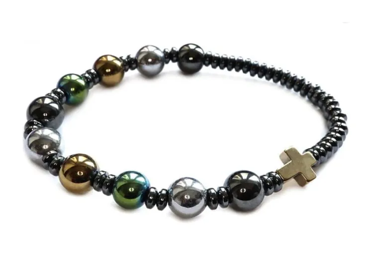 Bransoletka różaniec na rękę z hematytu – modlitwa na wyciągnięcie ręki 8878 [p19] księgarnia chrześcijańska