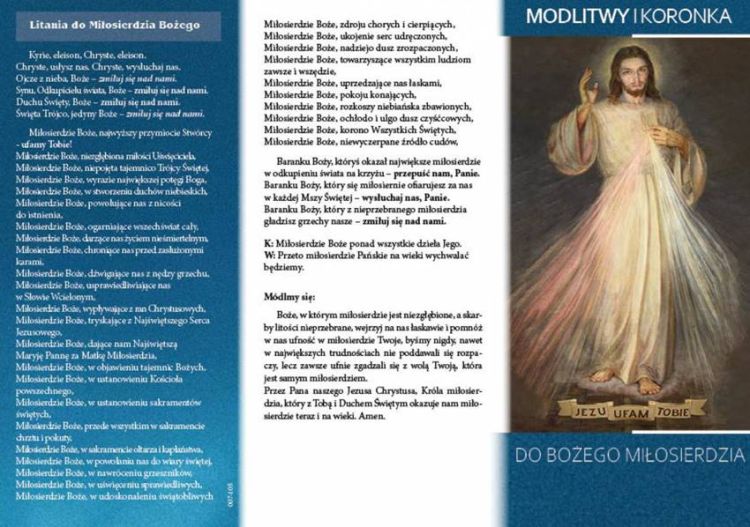 Folder składany Koronka i Modlitwy do Miłosierdzia Bożego (25 szt)